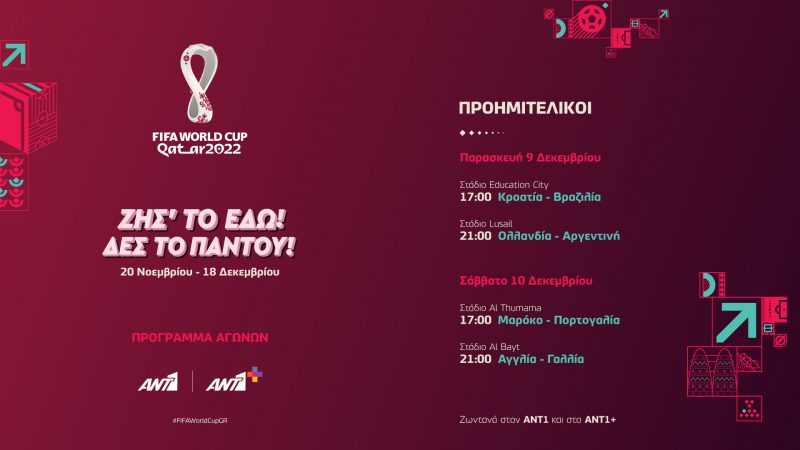Μουντιάλ 2022 - Η φάση των 8 | Αναλυτικά το πρόγραμμα των αγώνων